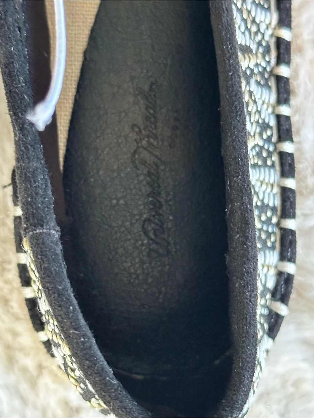 Universal Thread Black & Ivory Patterned Espadrille Flats Size 7 NWT